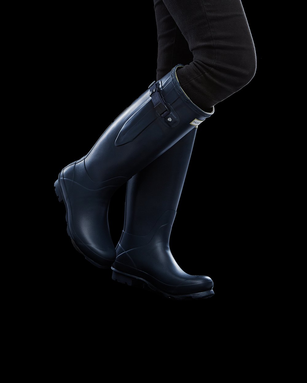 Botas de Lluvia Altas Hunter Mujer - Norris Field Side Adjustable - Azul Marino - PYNJCZK-09